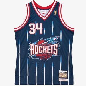 Mitchell & Ness Navy Rockets Basketball Jersey